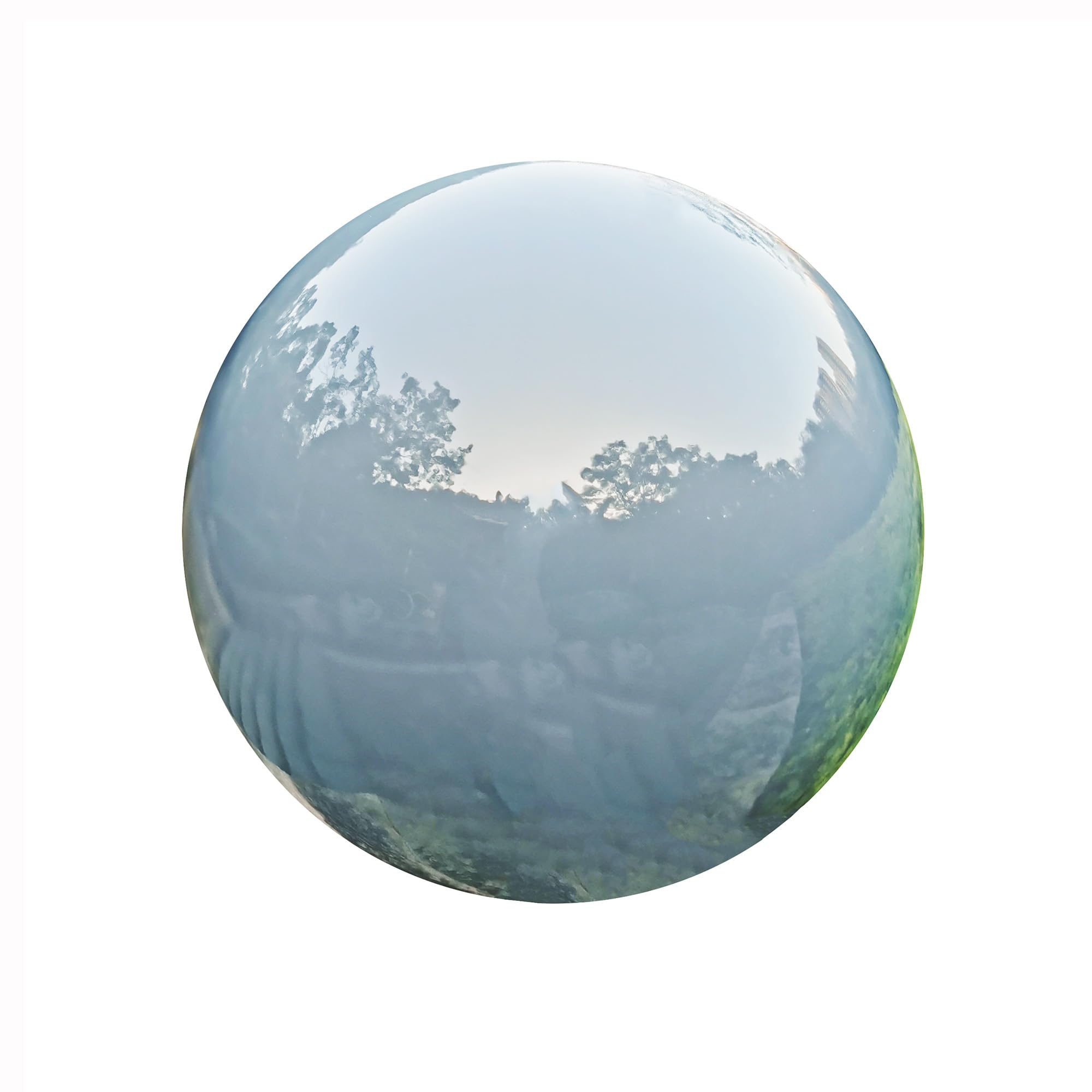 Pangmao Gray Gazing Globe Mirror Ball in Stainless Steel, Shiny Hollow Sphere Sparkling Housewarming Outdoor Party Ornament(Gray, 8 inches)