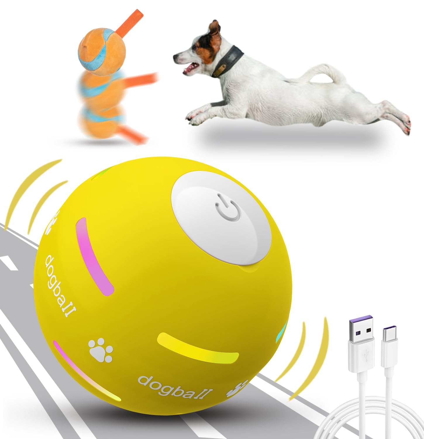 Dog Balls The 3rd Generation Interactive Toys for Puppy Small Medium Large Dogs Improved Dog Rolling Effect Tennis