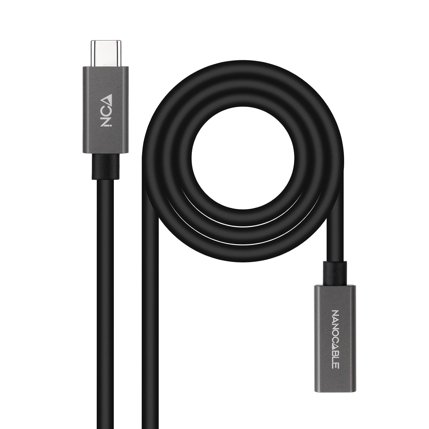 NANOCABLE 10.01.4402 - USB 3.2 Gen2x2 20Gbps 3A, 4K/60Hz, USB-C male to USB-C female, black, 2 m
