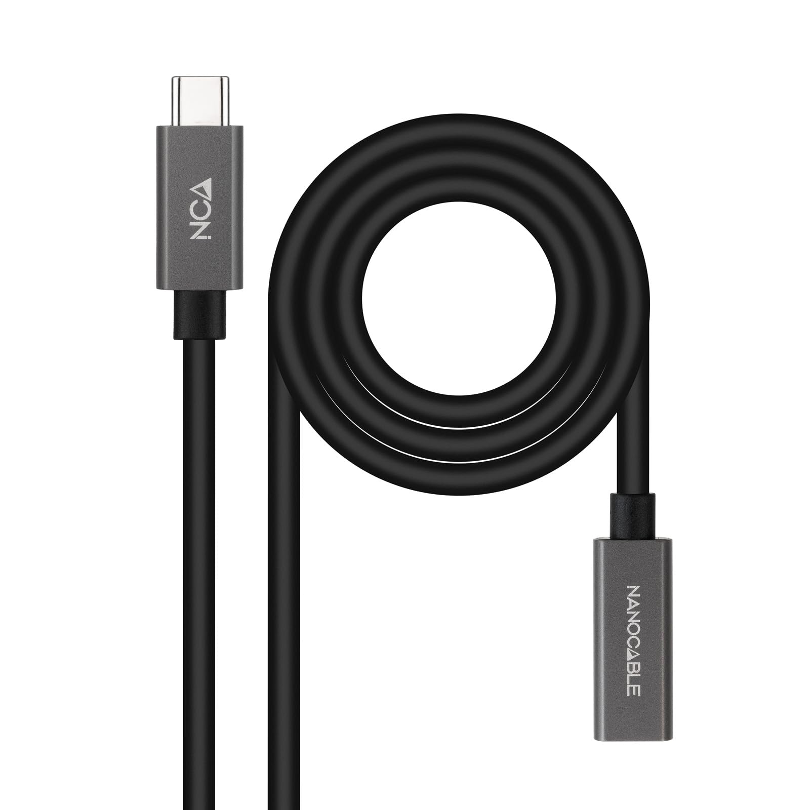 Nanocable 10.01.4402 - Cavo Usb 3.2 Gen2X2 20Gbps 3A, 4K/60Hz, USB-C Maschio A USB-C Femmina, Nero, 2 M-image