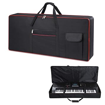 Monkeysell 61 Keys Keyboard Case, Portable Padded Keyboard Case, 600D Waterproof Durable Oxford Cloth Keyboard Gig Bag Inside Padded Full Coverage Protection Size38.5