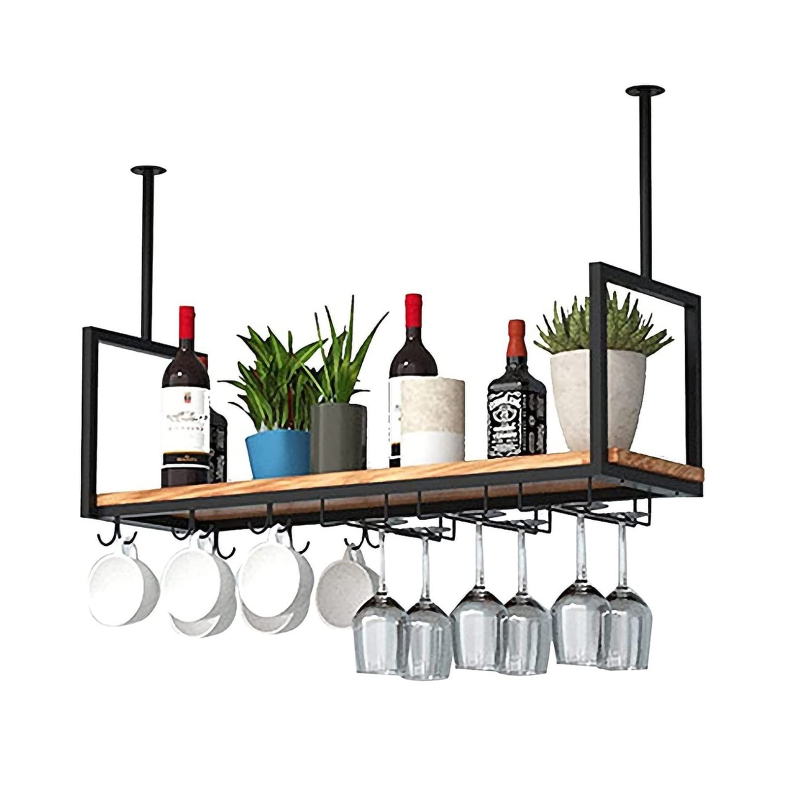 Porte-bouteille de vin de plafond DASHADAO étagère suspendue verres à pied décoration
