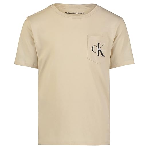 Calvin Klein Camiseta de manga curta com logotipo e gola redonda para meninos