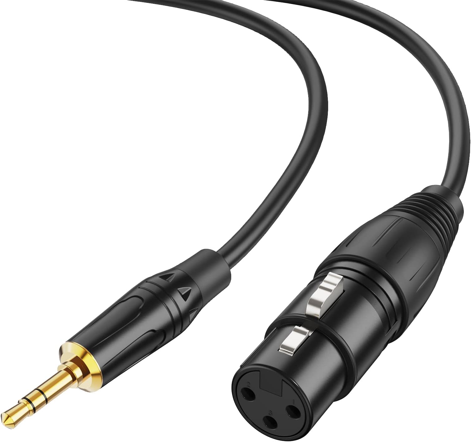 CableCreation (1/8 Inch) 3.5mm to XLR Cable, 0.9M Balanced XLR Female to 3.5mm Microphone Cable for iPhone, iPod, Tablet, Laptop,Microphone, Amplifier Black-3feet