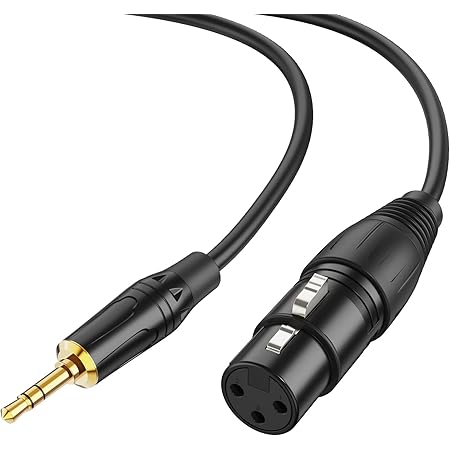 CableCreation 3.5mm (1/8 Inch) Stereo Male to XLR Female Cable, 6 Feet/Black