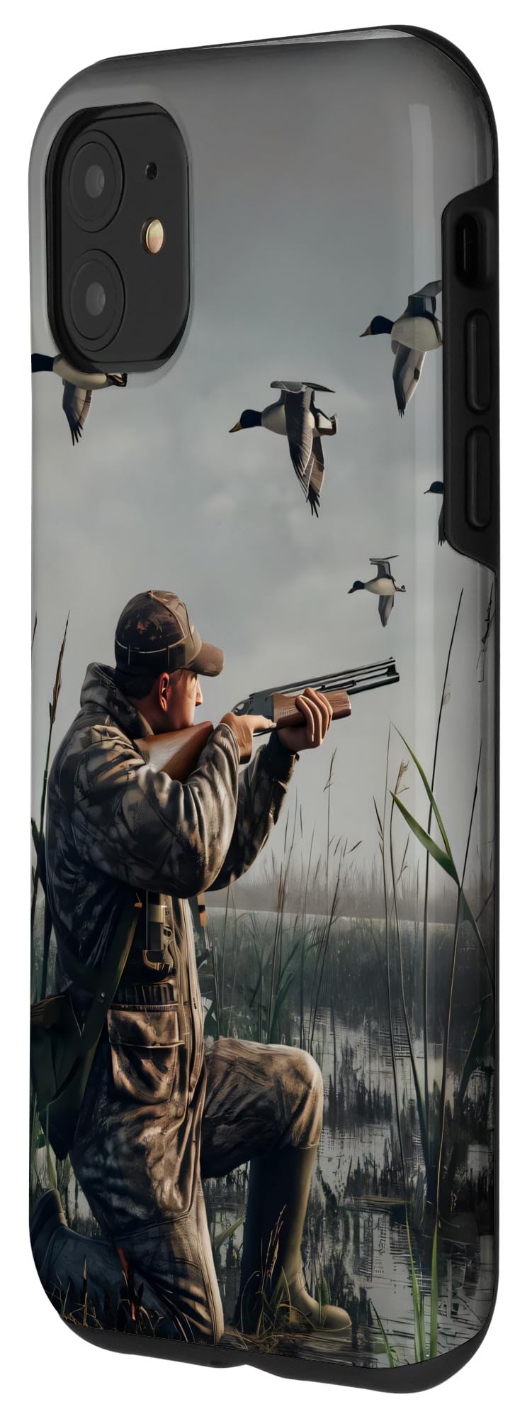 iPhone 11 Duck Hunter Men Vintage painting Case - Image 2