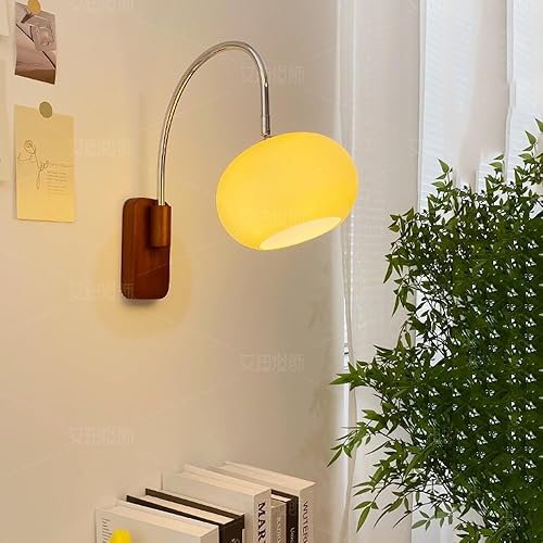 Miniatura 3 de Aplique de pared moderno de mediados de siglo con enchufe - Lámpara de cristal blanco opalino, brazo flexible ajustable, estilo industrial vintage