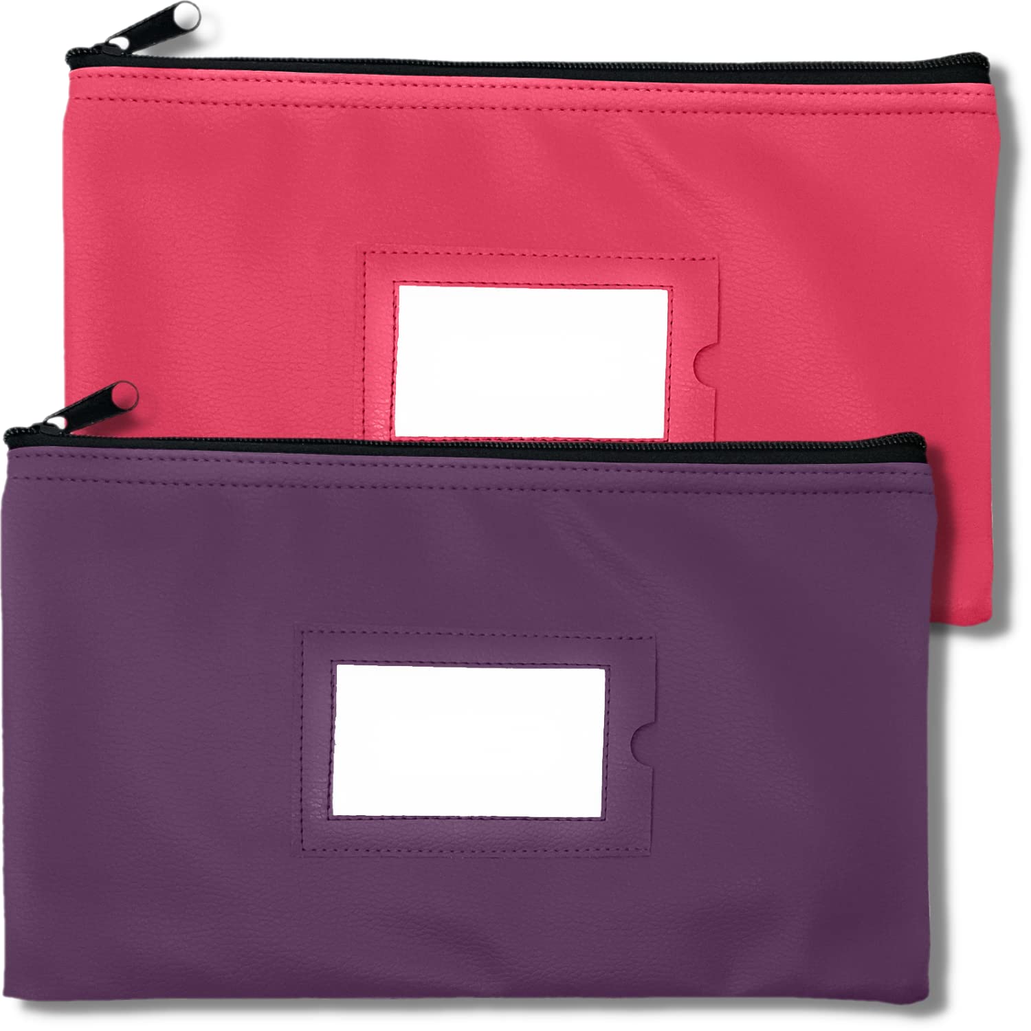 GIDABRAND 저금통 지퍼 | 보라색과 분홍색 | 11 X 6인치 | 액자에 넣은 신분증 창과 빈 카드를 위한 내구성이 뛰어난  남성용 및 여성용 인조 가죽 지갑