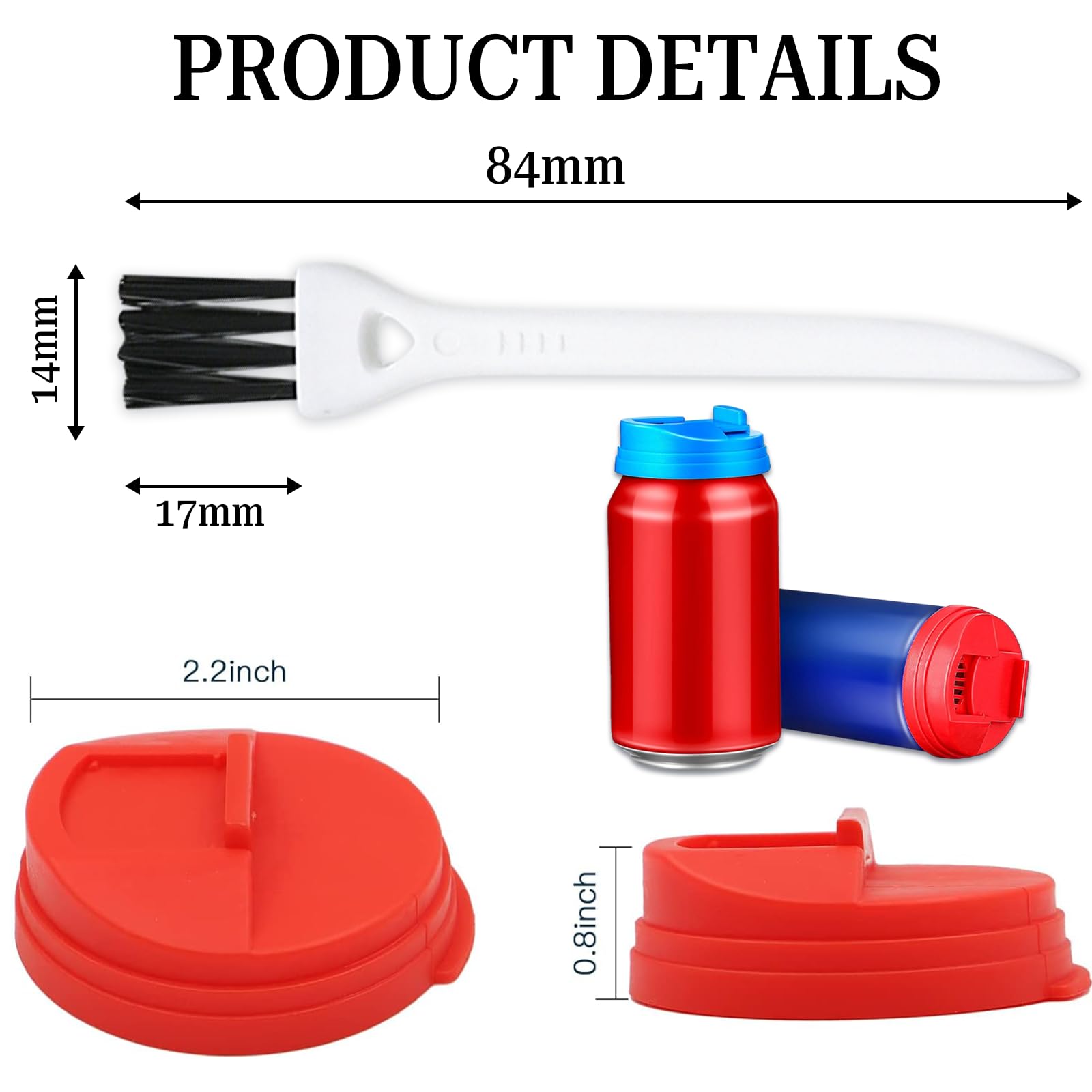 6 Bouchons Réutilisables Pour Canettes - En Silicone, 6 Couleurs - Étanches Et Compatibles Paille - Parfait Voyage