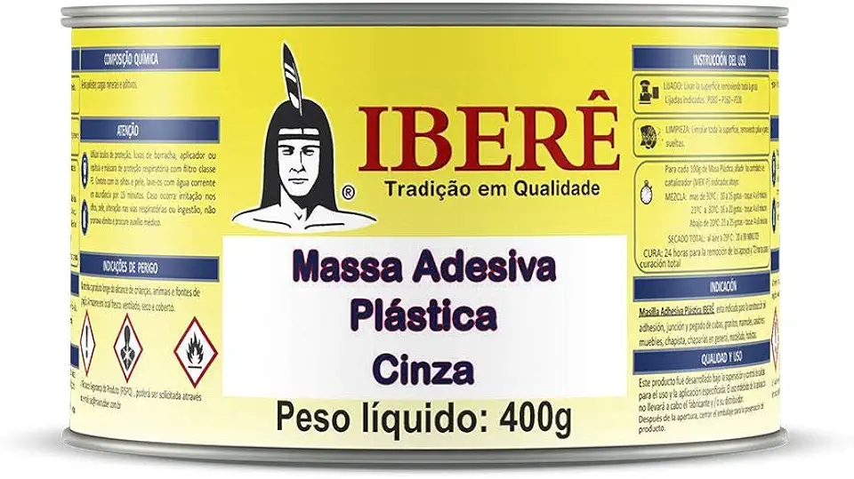 Massa Adesiva Plástica Cinza Ibere 400 g