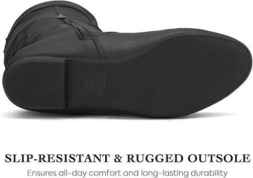 Miniatura 5 de Rollda Botas altas hasta la rodilla para mujer, botas planas con cremallera lateral, botas de otoño para mujer