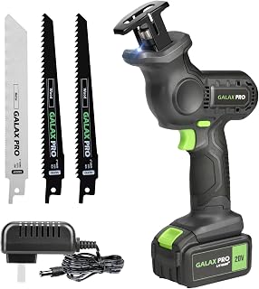 GALAX PRO 20V Cordless Reciprocating Saw, 0-3000RPM Variable Speed Power Reciprocating with 4.0Ah Battery, 2pcs Wood Blades & 1pcs Metal Blade