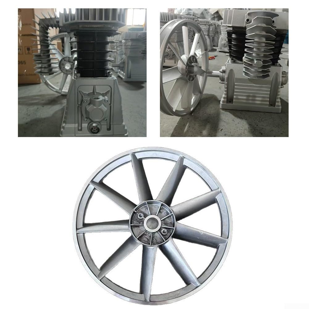 Puleggia motore in alluminio da 350 mm per compressore d'aria Volano cinghia di trasmissione parte di ricambio compatibile con cinghie di tipo B Larghezza scanalatura 16,5 mm da 28 a 29 mm