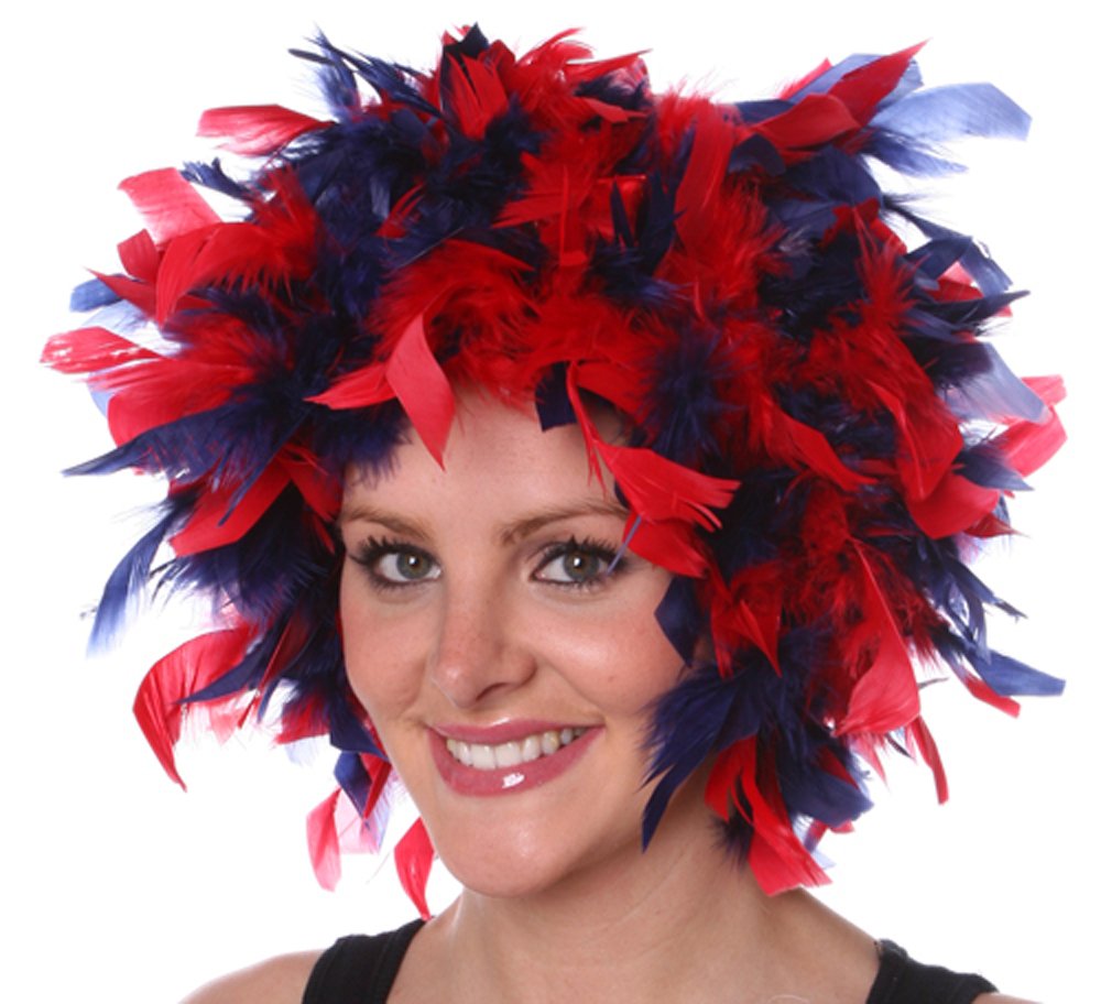 Zucker Feather (TM) - Chandelle Feather Wig-Mixed - Navy/Red