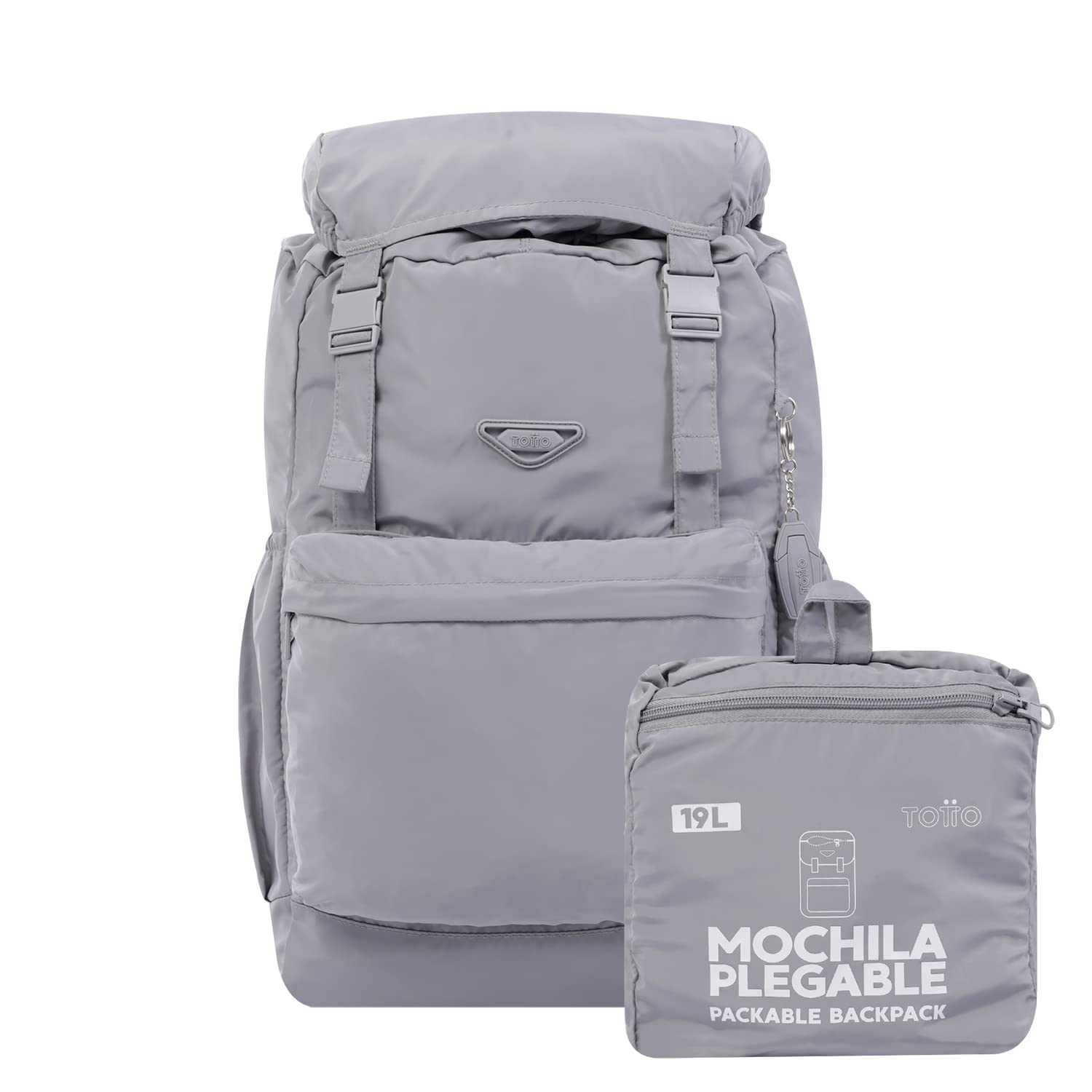 TOTTO, Mochila plegable color gris-Collapse Unisex adulto, Talla única