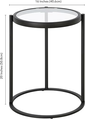 Miniatura 3 de Duxbury - Mesa auxiliar redonda de 16 pulgadas de ancho en bronce ennegrecido