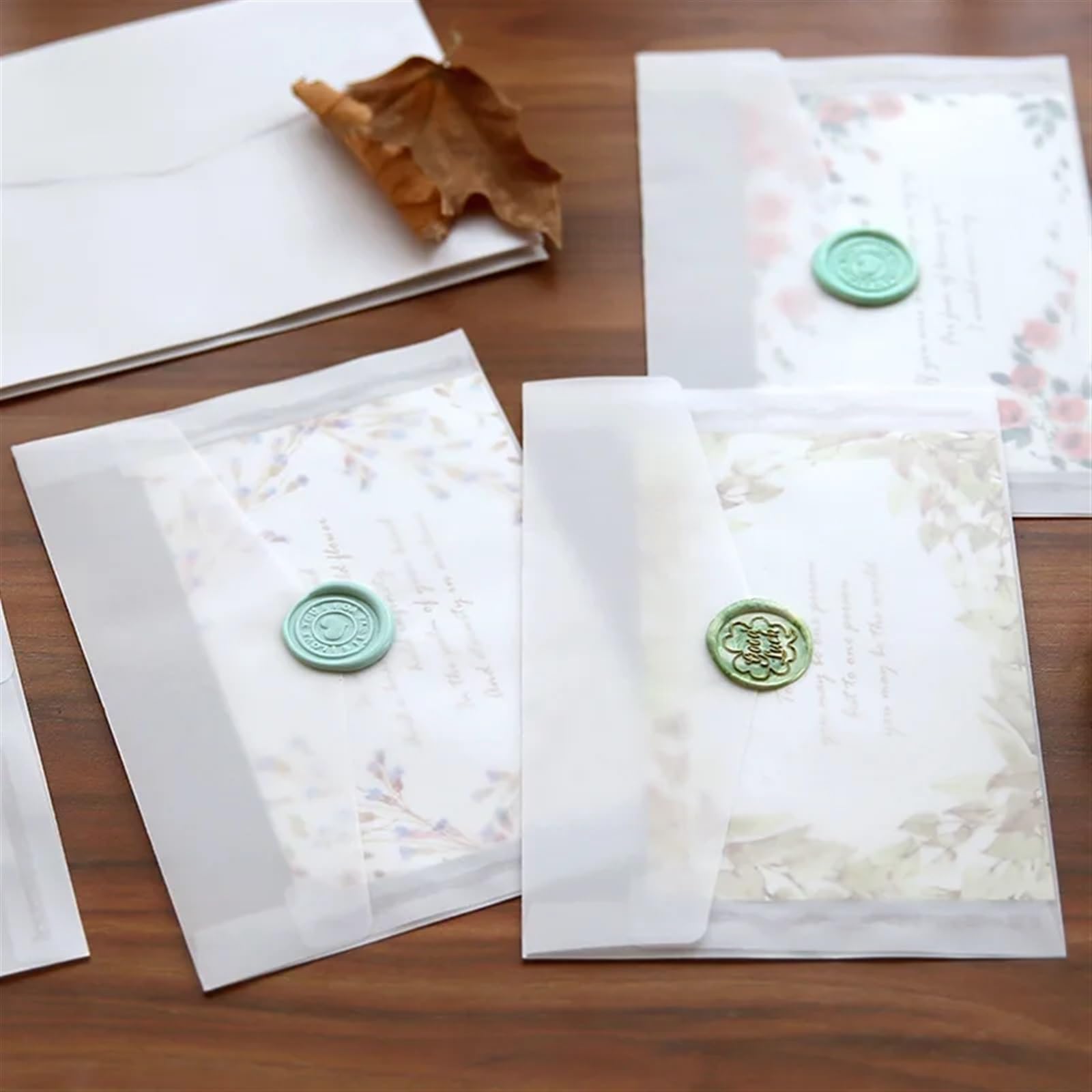 Koperty na zaproszenia, Transparent Wedding Invitation Envelopes 10 Pcs Multiple Sizes(11cmX22cm)
