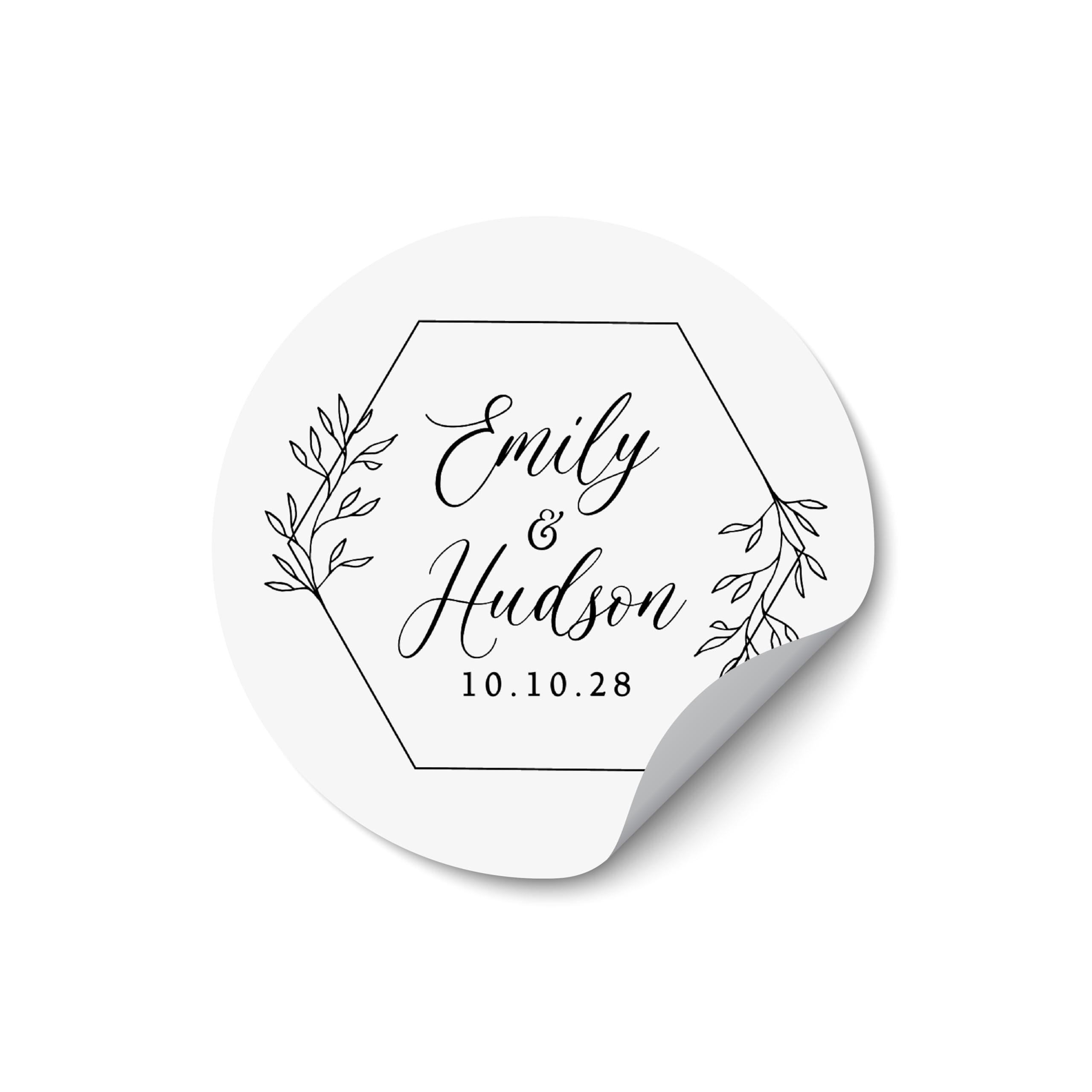 Custom Wedding Favour Stickers, Personalised Sweet Bag Labels, Round Monogram Stickers for Wedding Candy Bags, Treat Bags, Party Gift Bags, Confetti Bags, Table Decor - RW20