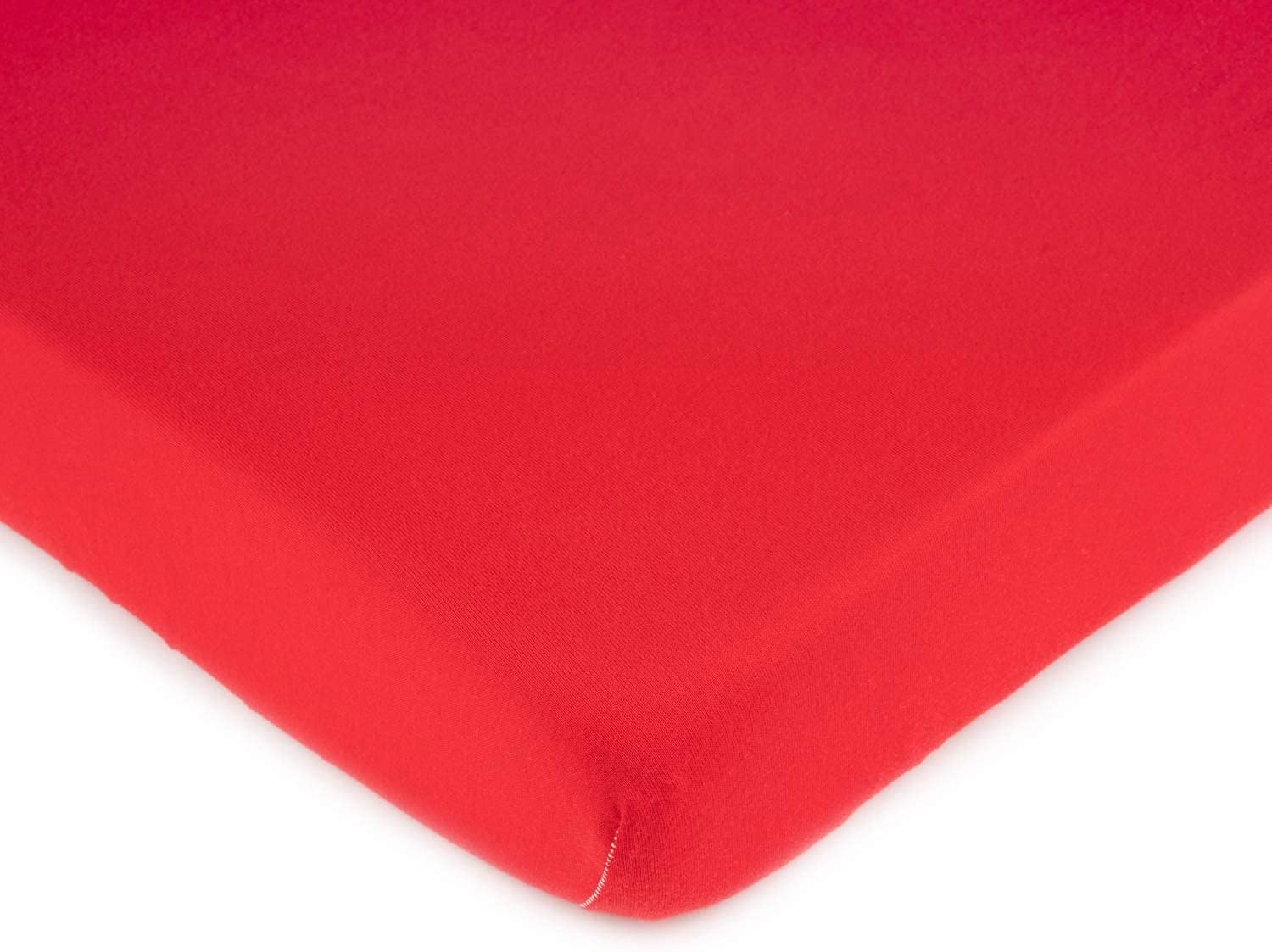 SheetWorld Fitted Youth Bed Sheet 33 x 66, 100% Cotton Jersey Solid Red, Made in USA