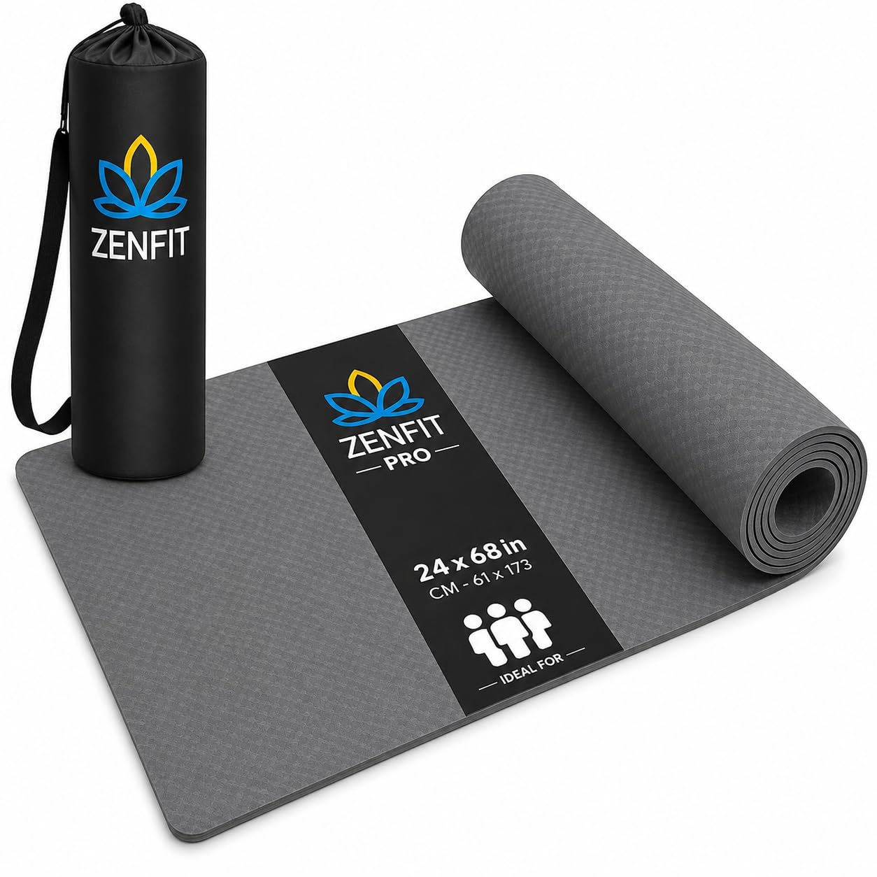 Men's and women's high-density TPE yoga mat with cushion; non-toxic, sweat-resistant, and double-sided anti-slip exercise mat; lightweight and portable with carry bag (Green, 6mm)-picture-15