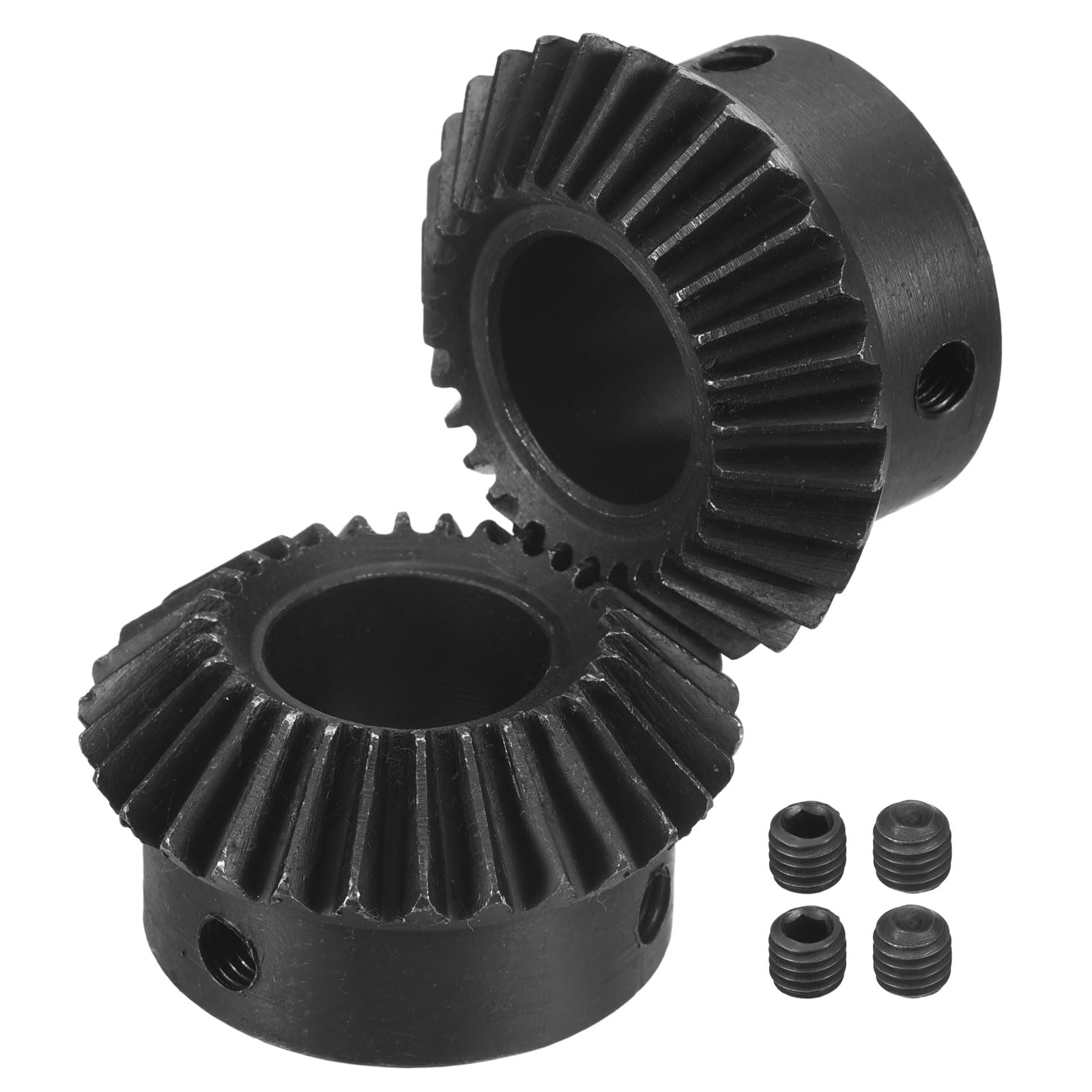 QUARKZMAN 2 Stück Kegelradsatz, 1.5 Modul 1:1 (30Z/30Z) Gehärteter Stahl Geradkegelrad, 90 Grad Lenkmotorräder, (20mm Bohrung)