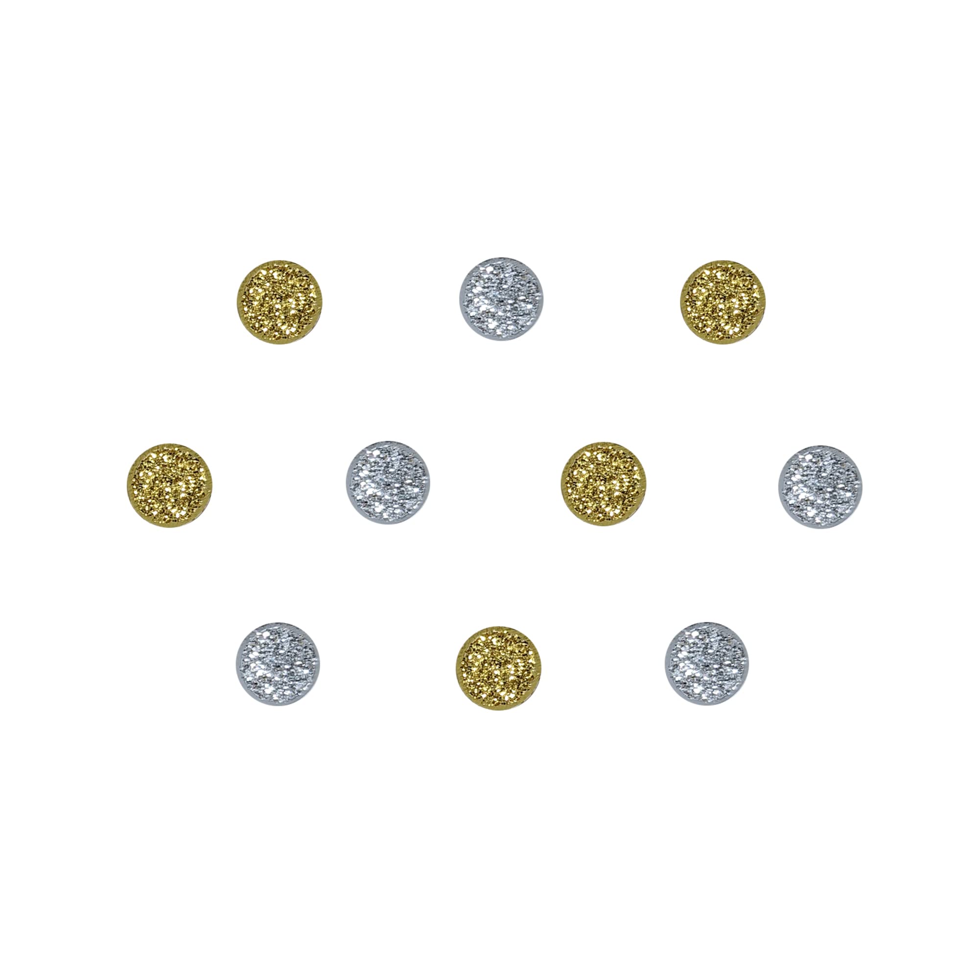 Comet Busters Beautiful Handcrafted Gold and Silver Glitter Shimmer Bindis (7mm) (BIN1962)-picture-12