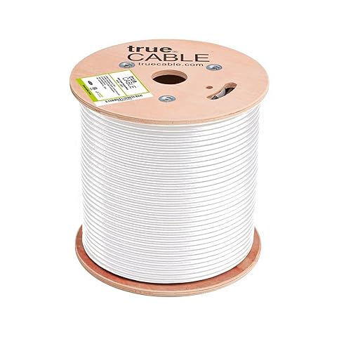 Miniatura 3 de trueCABLE RG6 Quad Shield Coaxial, 500 pies, blanco, clasificado para elevadores (CMRCATVRCL2), cable coaxial conductor de cobre desnudo, probado
