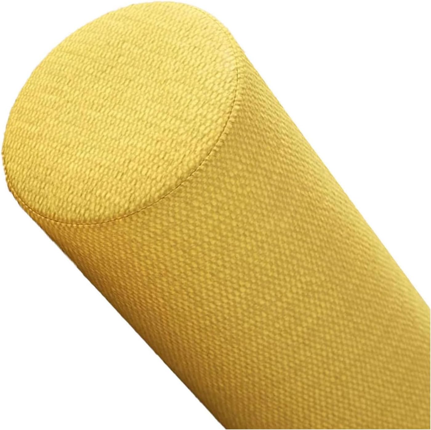 Neck Pillow Round Side Sleeper Pillow Ergonomic Pillow Long Pillow with Removable Washable Cover Versatile Memory Foam Support Pillow Yellow 20cm*60cm
