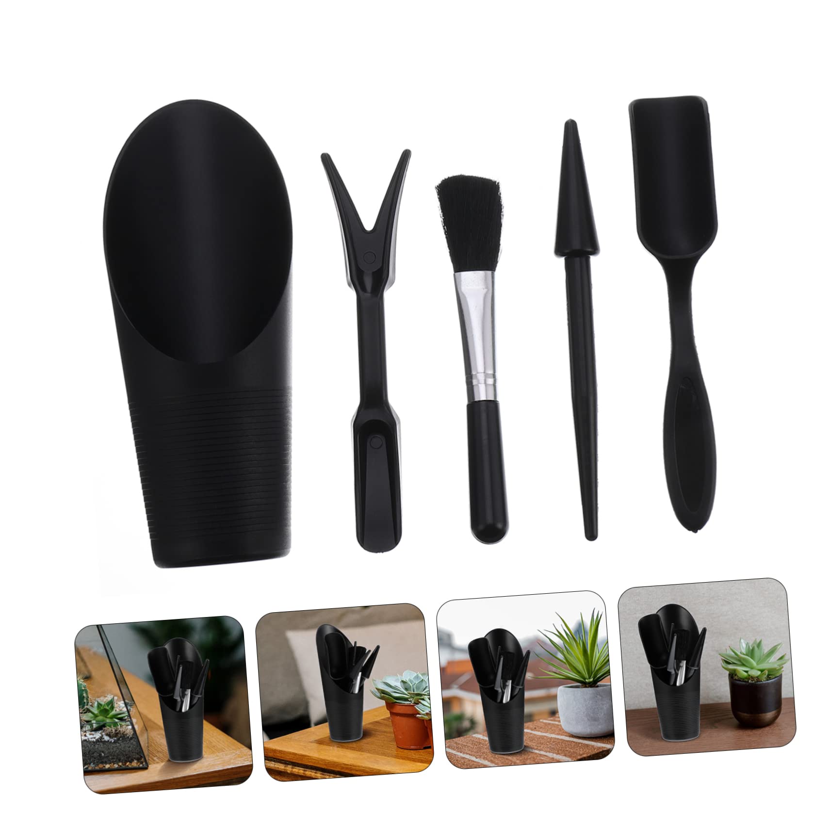 Abaodam 3 Series Herramientas De Jardín Suculentas Neveras Negras Mini Herramientas Manuales De Jardín Herramienta para Plantar Flores Accesorio De Jardinería El Plastico 5 Piezas X 3