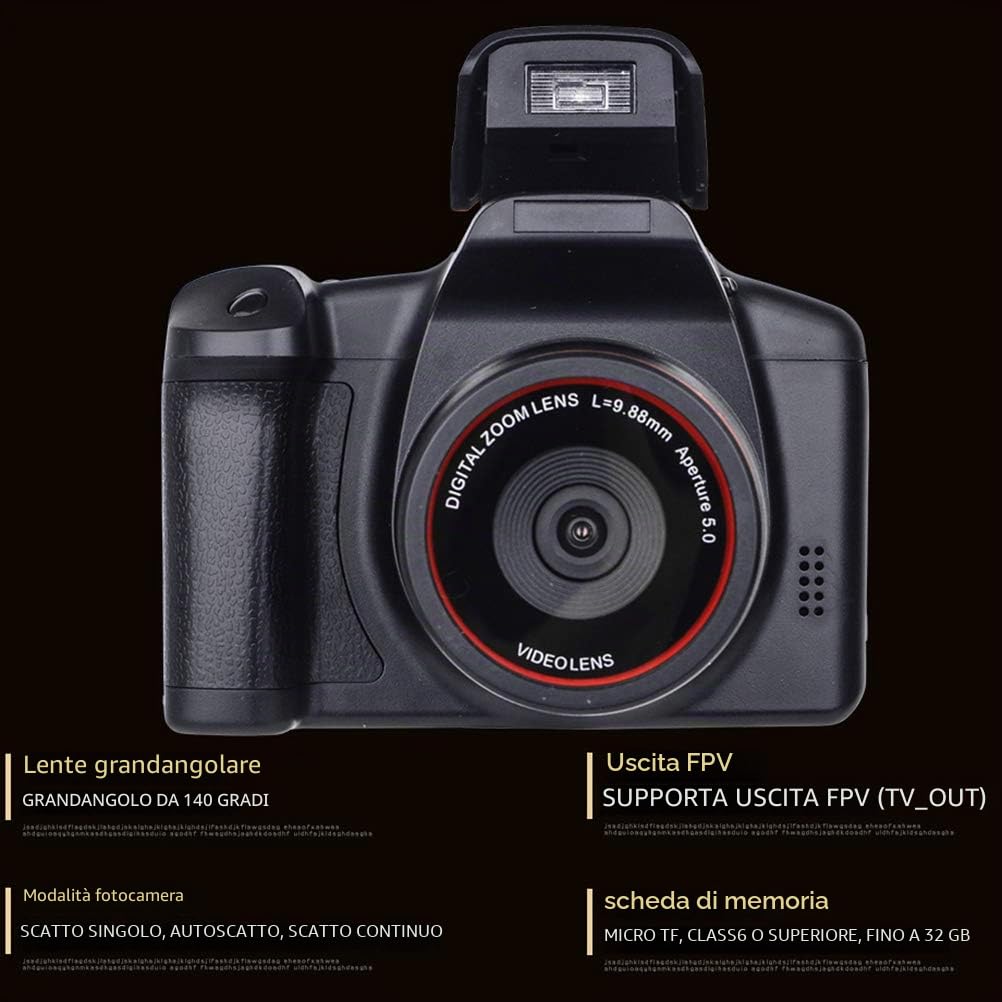 Fotocamera Digitale, Fotocamera SLR HD Zoom 16X Interfaccia AV Fotocamere digitali Fotocamera compatta Fotocamera Tascabile con Display LCD TFT da 3 Pollici per Bambini, Adulti, Principianti