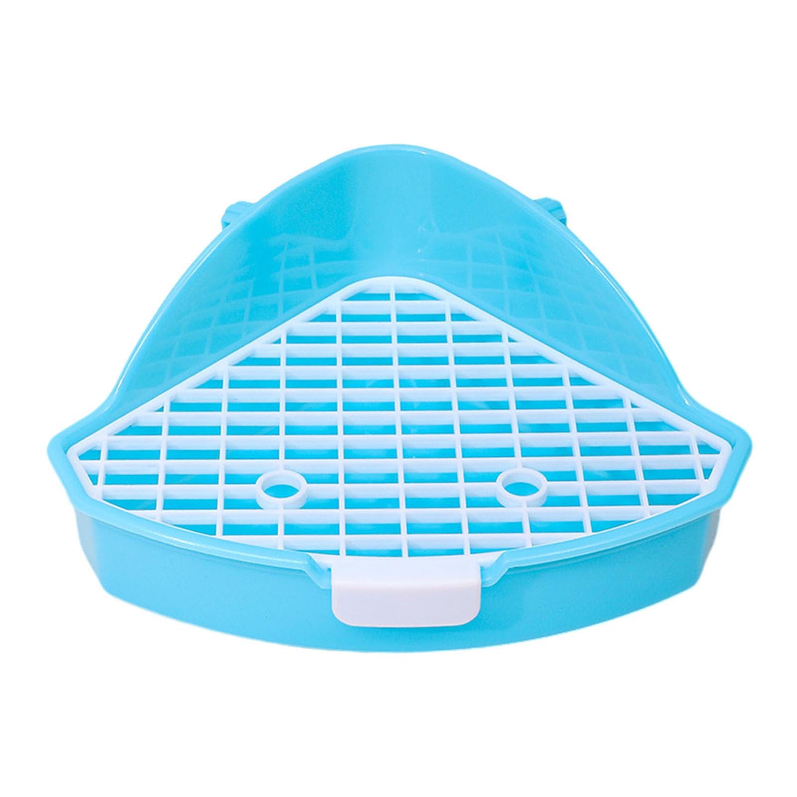 MotiveTech Corner Litter Pan for Small Pets 25x17x10cm Easy Clean Pee Tray for Chinchillas, blue