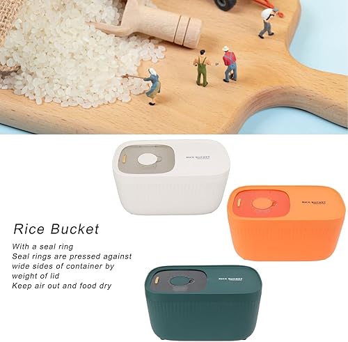 Miniatura 5 de Haofy Cubo de arroz Almacenamiento multigrano con tapa transparente Suministros de cocina para el hogar Nordic Light Luxury Rice Storage Bucket