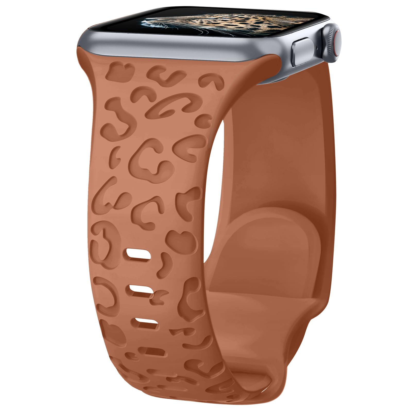 Leopard Engraved Bands for Apple Watch Band 40mm 38mm 41mm 42mm 44mm 45mm 46mm 49mm Women Men, Cheetah Sport Strap Silicone Waterproof Wristbands for iWatch Series 10 9 8 7 6 SE 5 4 3 2 1 ultra