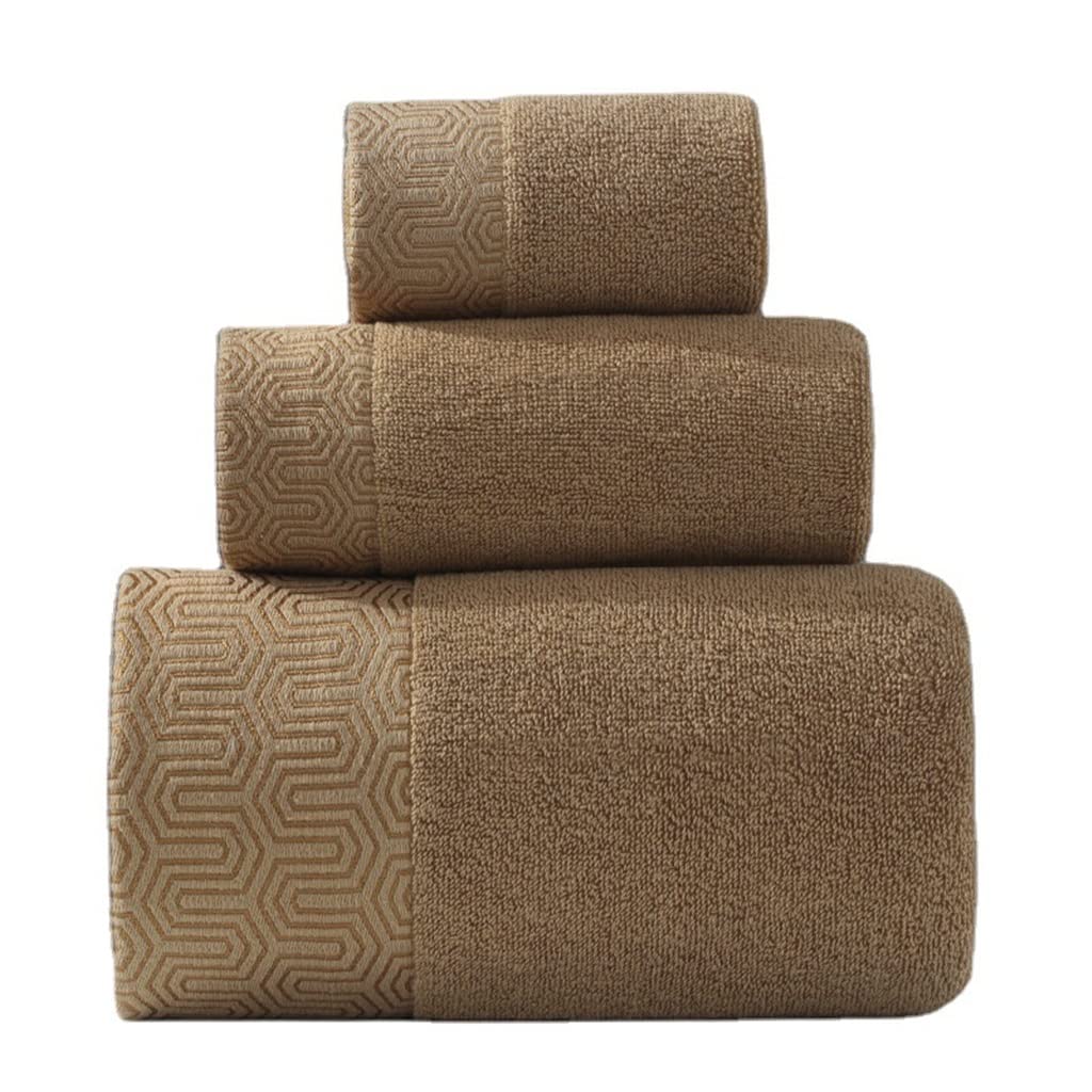 Solid Color Bath Towel Set 1 Large Bath Towels 1 Hand Towels 1 Face Towels Soft Cotton Absorbent