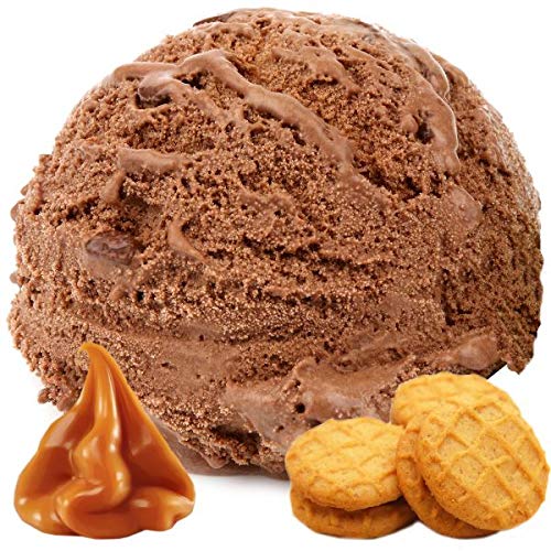 Schoko Karamell Keks Geschmack Eispulver VEGAN - OHNE ZUCKER - LAKTOSEFREI - GLUTENFREI - FETTARM, auch für Diabetiker Milcheis Softeispulver Speiseeispulver Gino Gelati (Schoko Karamell Keks, 1kg)