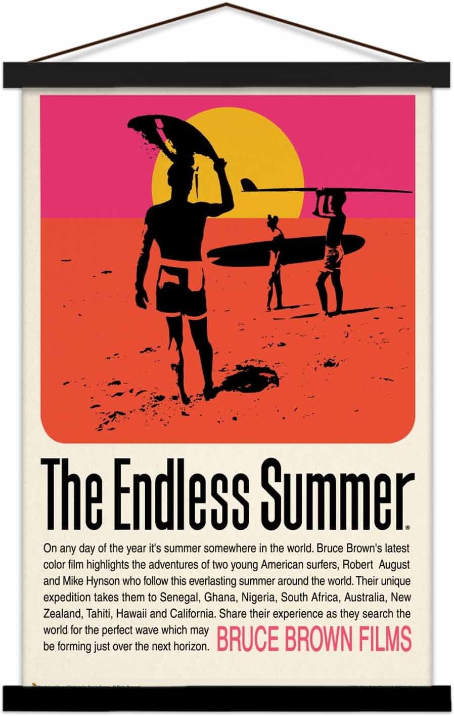 The Endless Summer - Officially Licensed - Retro Movie Poster - 11" x 17" with Frame Black Color