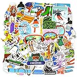 BLOUR 50 PCS Ski Sport Sport Aufkleber Set Outdoor Winter Graffiti wasserdichte Aufkleber DIY Snowboard Helm Laptop Ski Styling Vinyl Aufkleber
