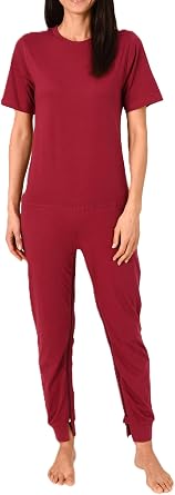 Normann Care Womens Alzheimers Clothing Nursing Jumpsuit Pajama short sleeve with zipper at leg