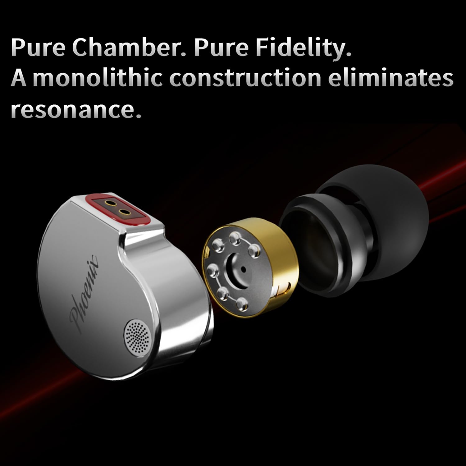 CCA Phoenix Écouteurs intra-auriculaires pour moniteur, pilote dynamique à double aimant IEM avec son HiFi clair et basses profondes, écouteurs de jeu professionnels entièrement en métal pour