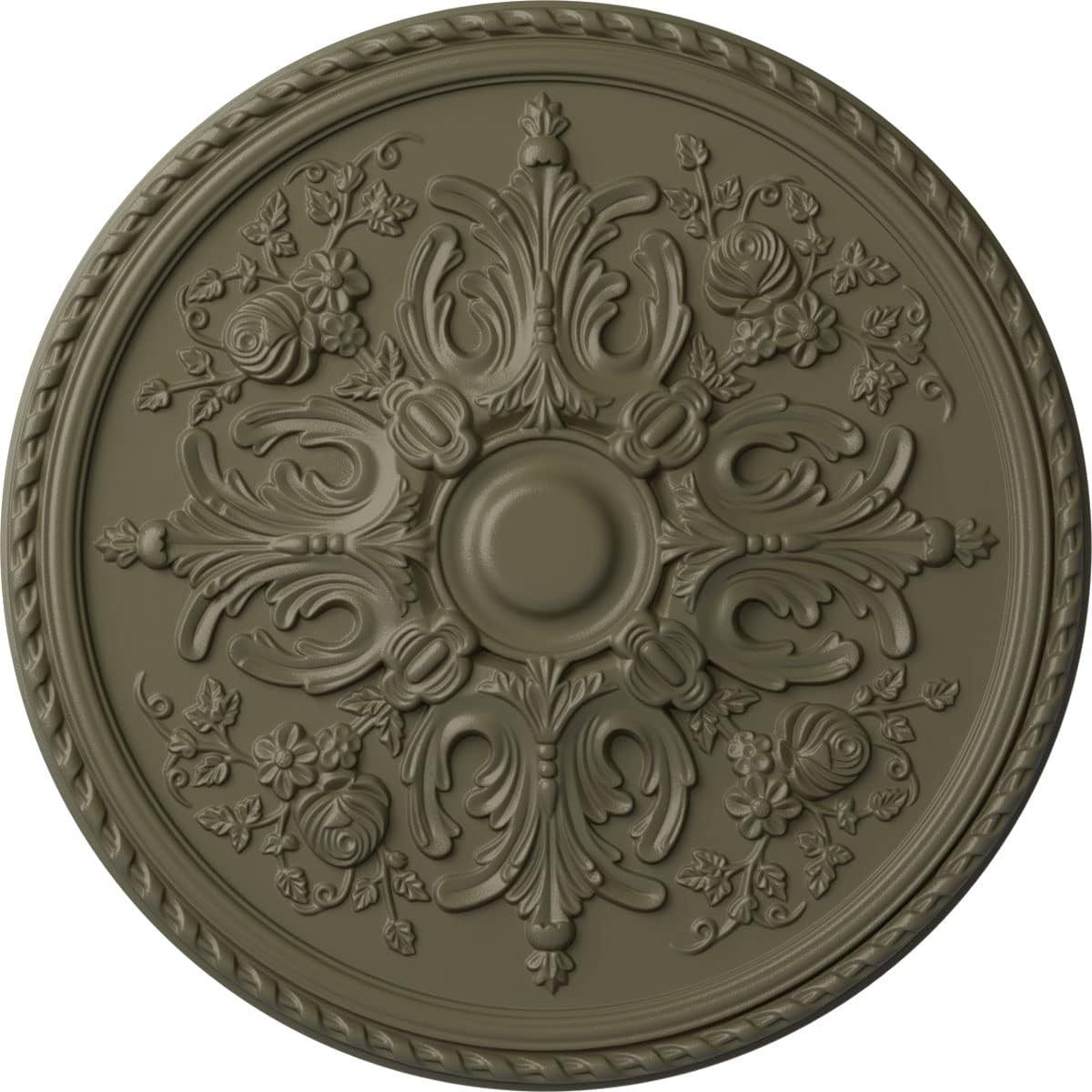 Ekena Millwork CM32BRSSF 32 5/8"OD X 2"P Bradford Ceiling Medallion Fits Canopies Up To 6 5/8", Spartan Stone