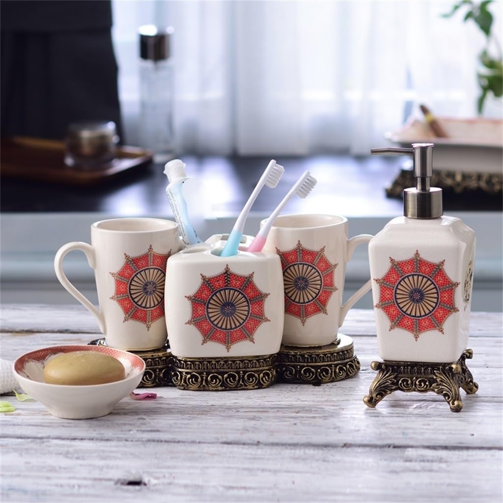 Juego de lavado para baño con tazas de enjuague bucal higiénicas
