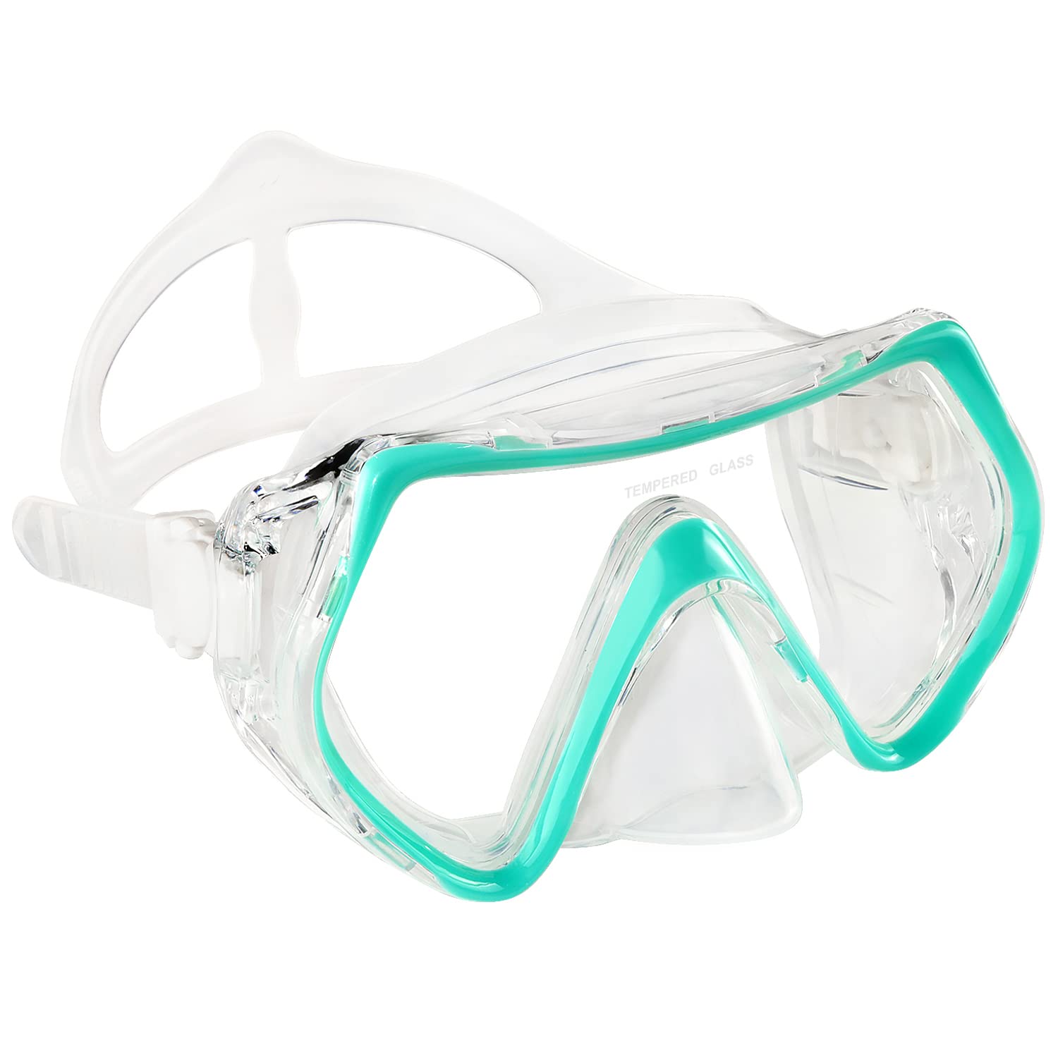 Supertrip Snorkel Mask Adult Swimming Goggles with Nose Cover for Men Women Youth, 180°Clear View Scuba Swim Mask (Lake Blue)