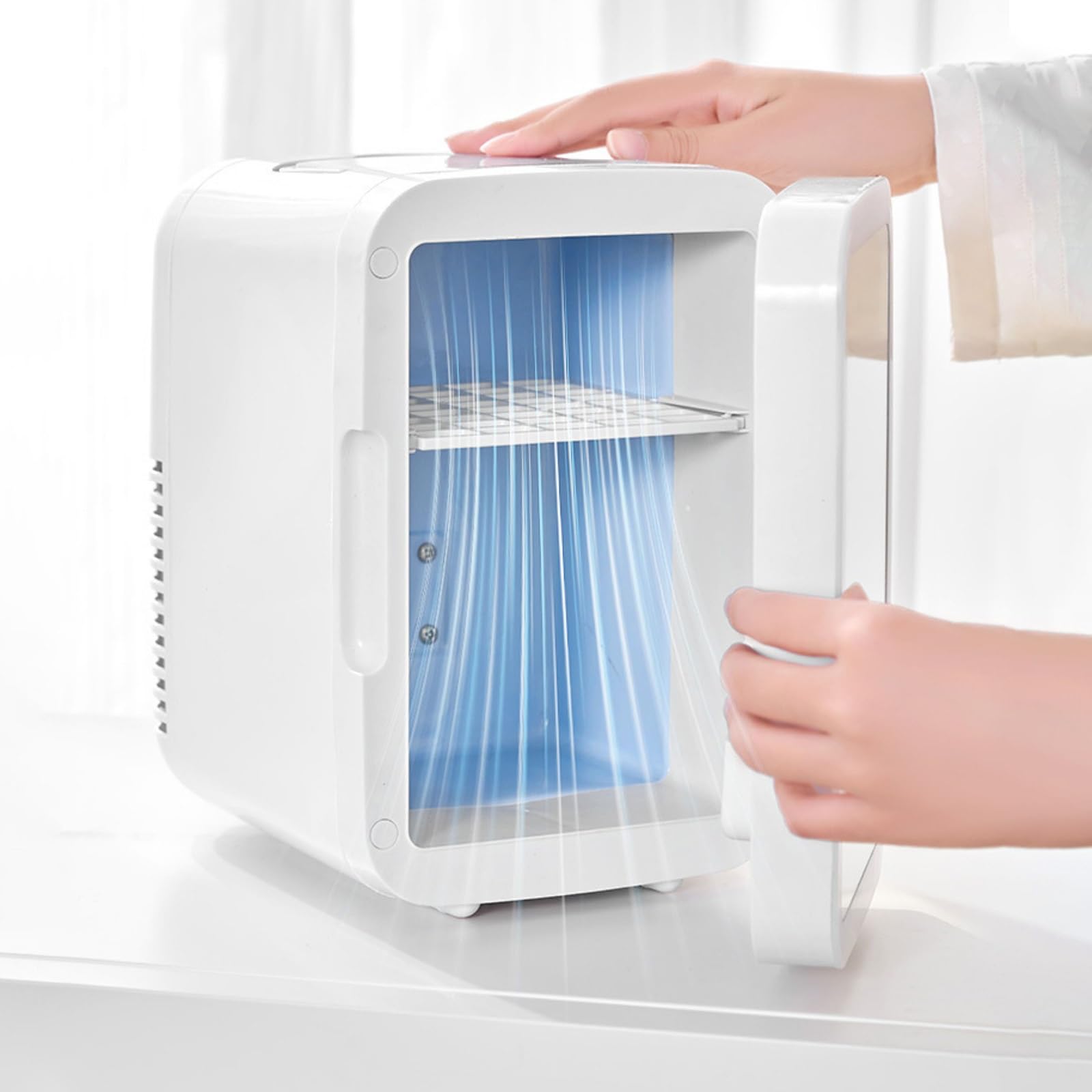 Frigorifero Compatto, Piccolo Frigorifero per Il Trucco, Mini Frigorifero Singolo Perfetto per Il Soggiorno in Dormitorio, Appartamento, Ufficio, Camera da Letto(Size:4L)