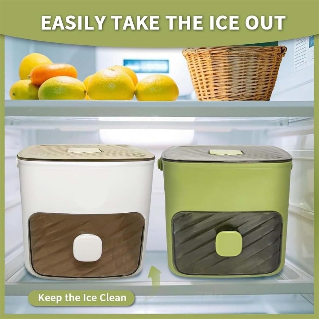 48-Cube Ice Cube Tray with Press Lid & Storage Bin, 2-in-1 Double Layer Silicone Ice Maker Set, Easy Release Ice Mold with Scoop and Tongs(Blue,2pcs)
