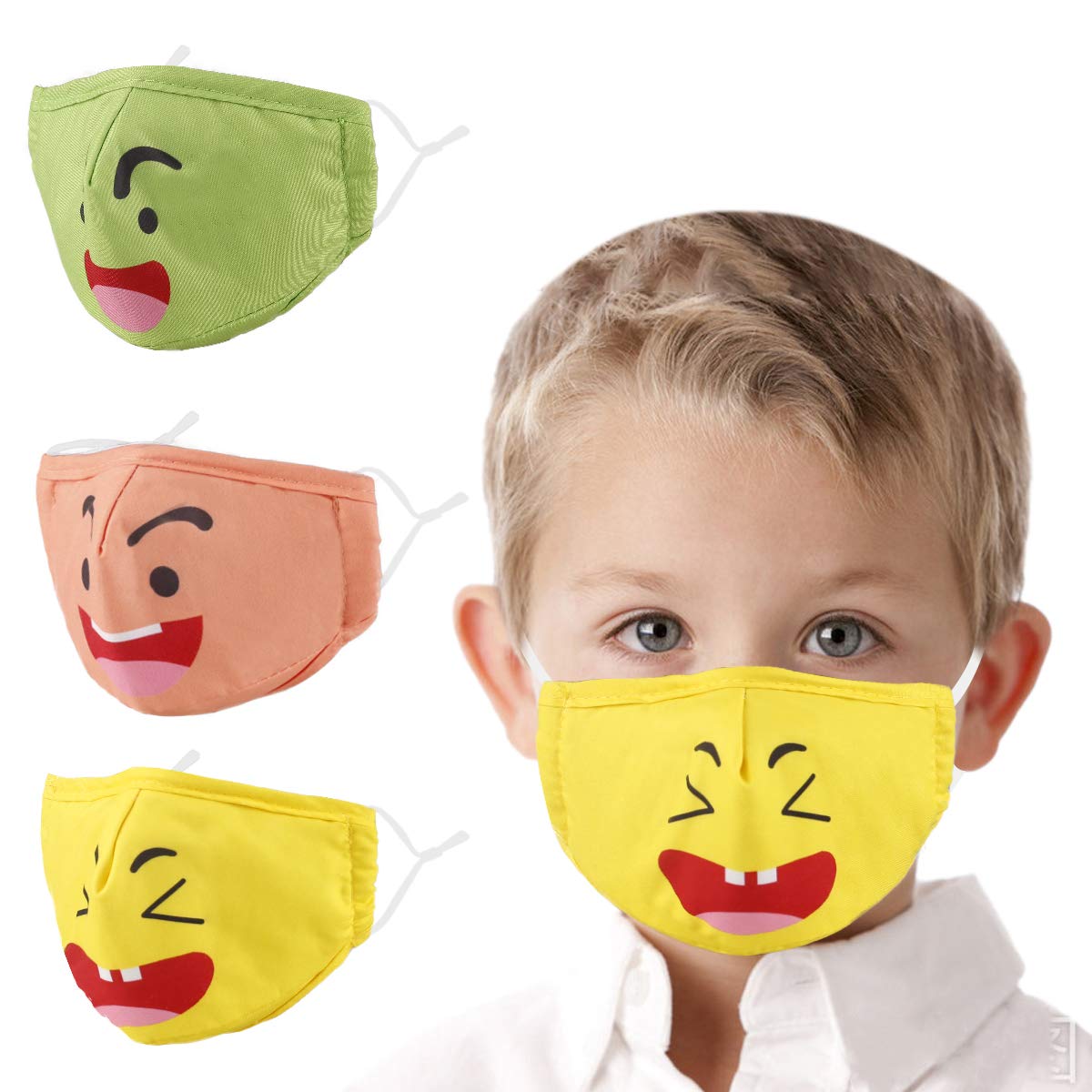 Children Fashionable Printed Pattern Cotton Mouth Nose Washable and Reusable for Dust, Sports, Outdoors…