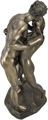 Miniatura 3 de Veronese Design Amantes desnudos bronceados en un abrazo apasionado compartiendo una estatua de beso