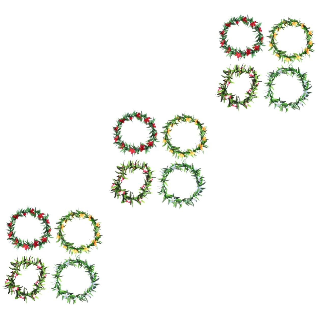 Décorations de Fête Hawaïennes avec Couronne de Fleurs et Collier Luau