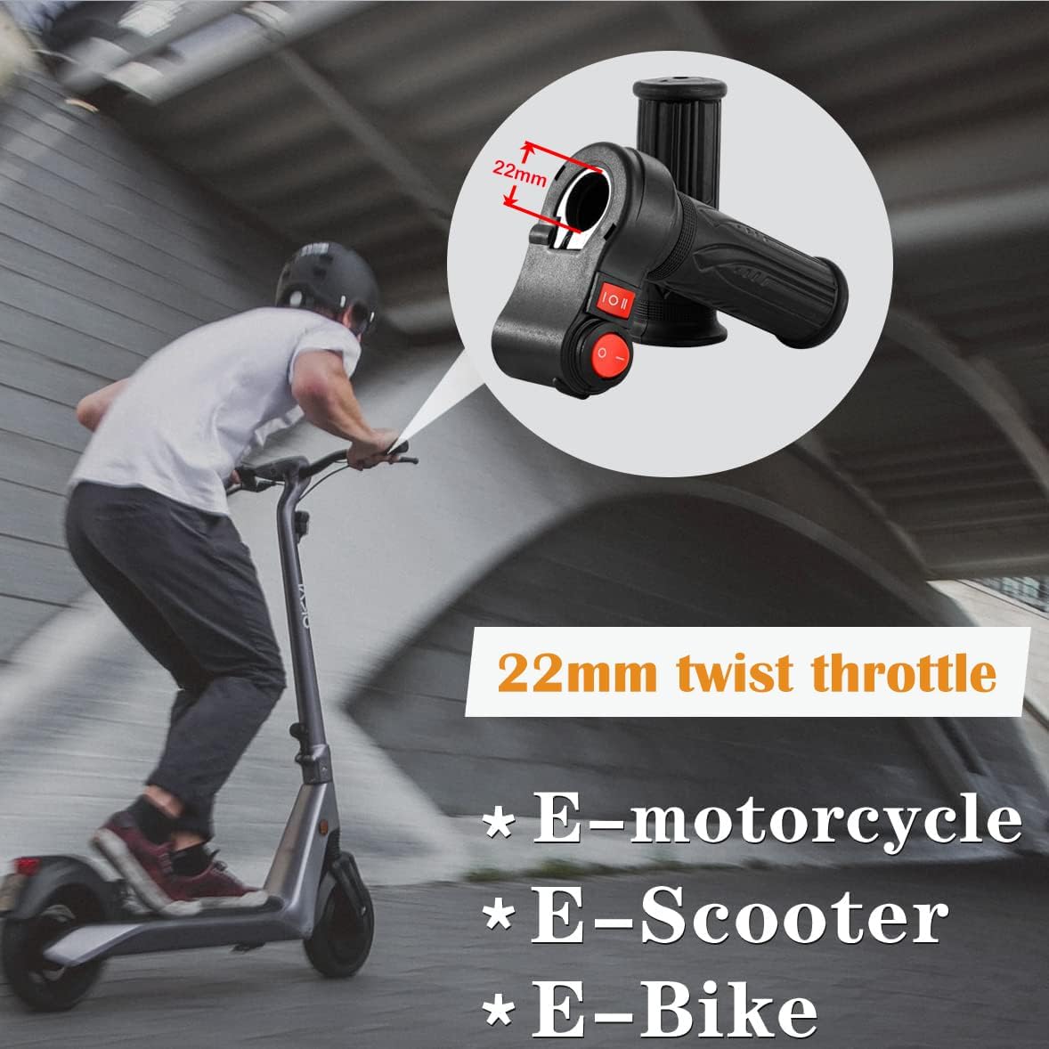 22mm twist throttle mounted on a handlebar