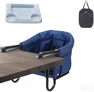 YANHAO テーブルチェア ベビーテーブルチェア 赤ちゃん椅子 食事 テーブル 食事用 折り畳み携帯お食事椅子 折りたたみ テーブル ローチェア 家庭 外食 旅行用 日本語マニュアル (青色)