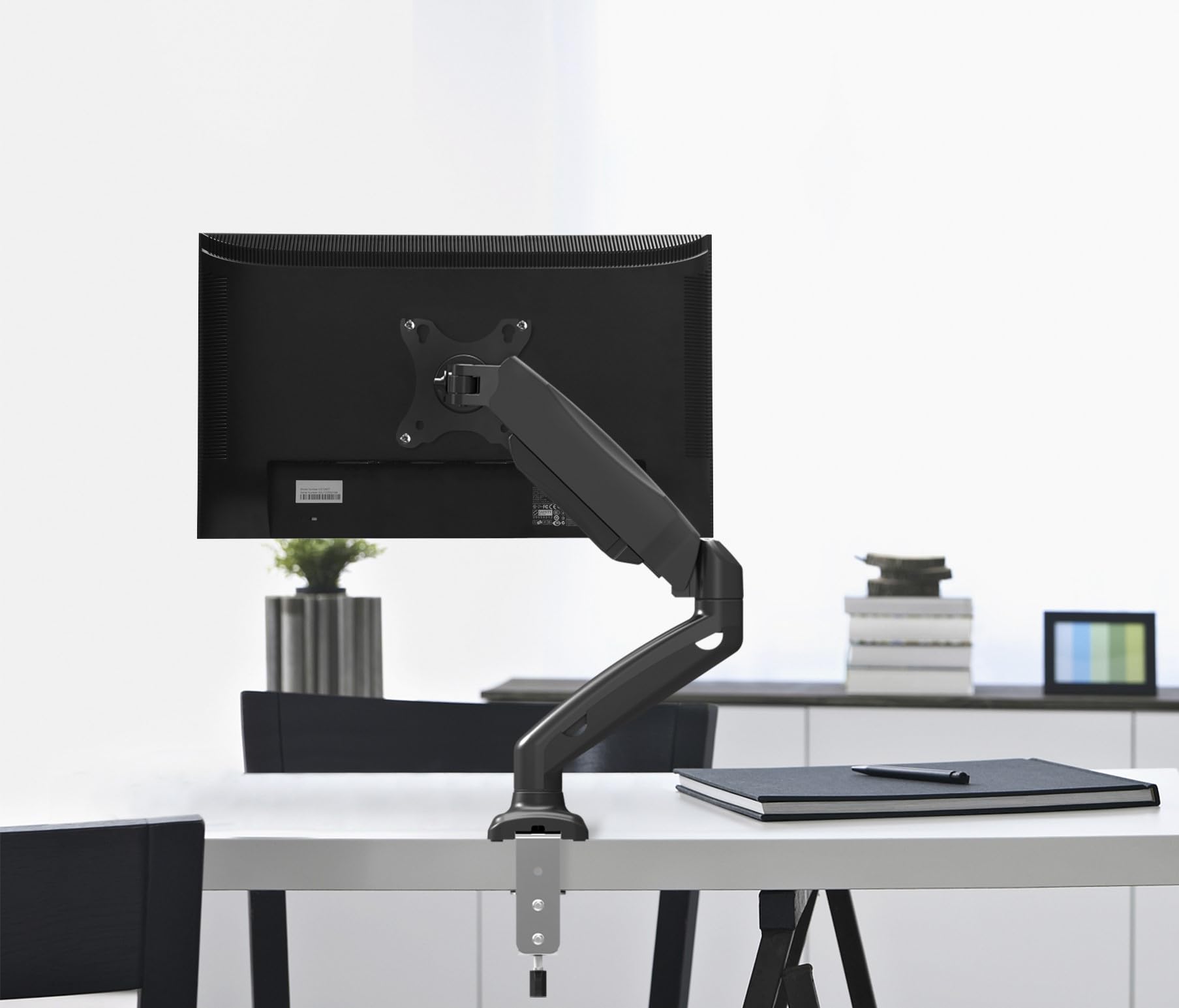 JIN OFFICE Single Monitor Gas Spring Arm | Supports 13-27" Monitor | Height Adjustable Desk Mount| Monitor Stand with Gas Spring Adjustment (Black) (B07YKZ7VTS) Amazon Price History, Amazon Price Tracker
